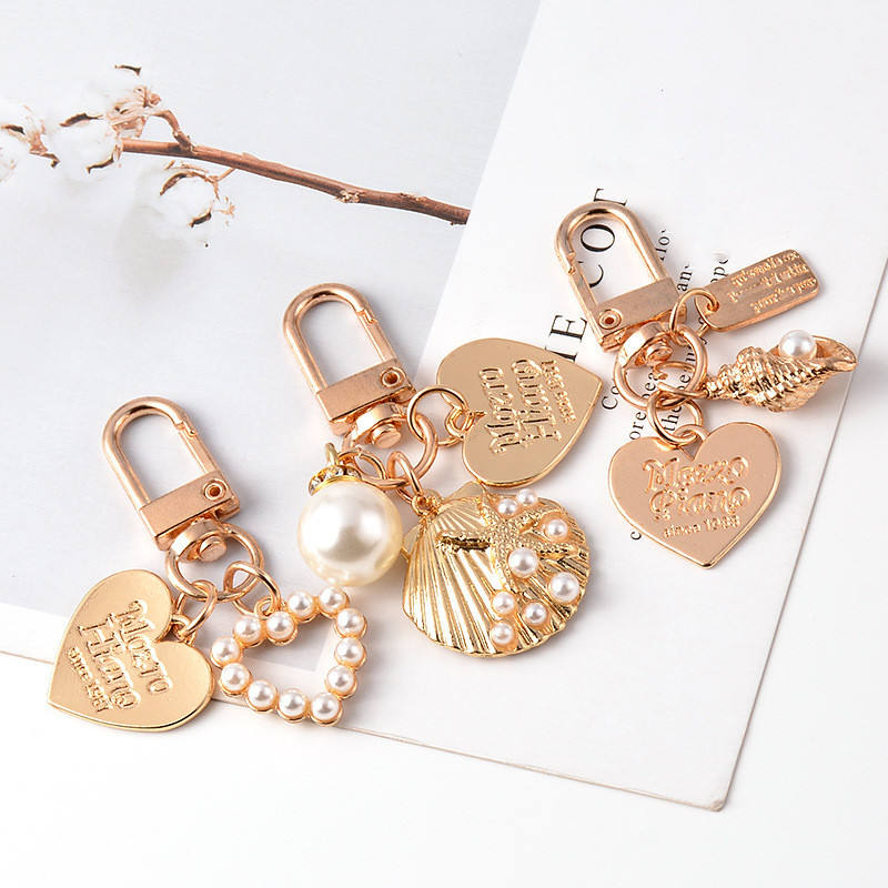 Golden Charm Pearl KeyChain