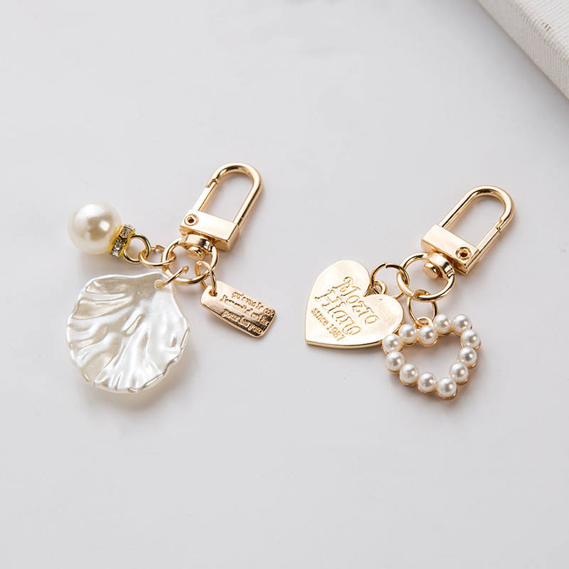 Golden Charm Pearl KeyChain
