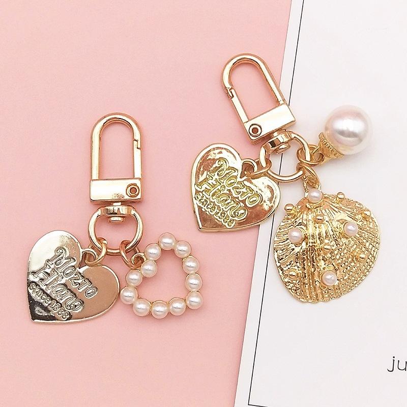 Golden Charm Pearl KeyChain